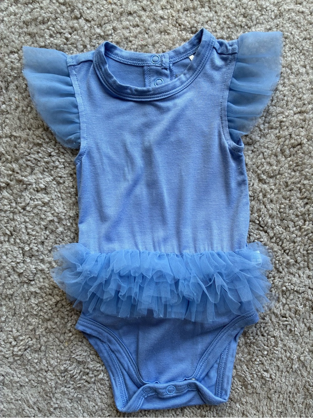 Posh Peanut Light Blue Tulle Ruffle One-Piece